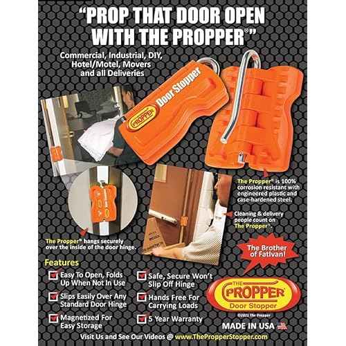 Propper Door Stopper - Professional Door Stop for Moving Office Home or School - Great for Police, Admin, Firefighters and Any time You Need a Door to Stay Open - 2 Pack