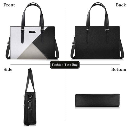 Alfheim Laptop Tote Bag for Women 15.6-16 inch Ladies Shoulder bag with Strap, Travel Business Large PU Leather Briefcase for Office Shopping,Compatible with Macbook Air/Macbook Pro 15.6 inch