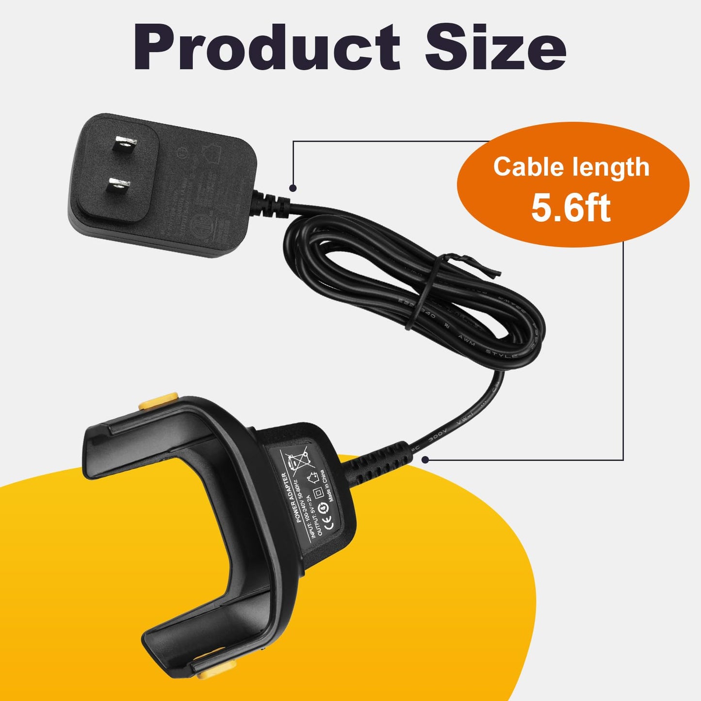 for Zebra Scanner TC57 Charger Cable: Wall Adaptor Charging for Zebra for Symbol PDA TC51 TC52 TC56 TC57 TC510 TC510K TC52X TC520L Handheld Barcode Scanners