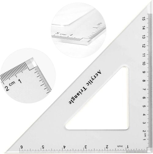 Coopay Triangle Ruler Set - Large 30/60 & 45/90 Degree Hollow Design for Precision Drawing
