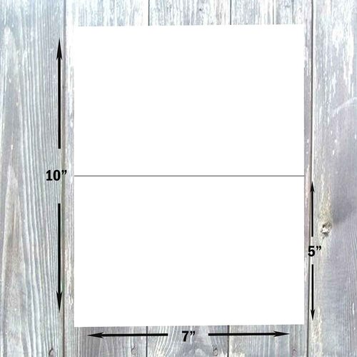 Hamilco Card Stock Folded Blank Cards with Self Seal Envelopes 5x7 - Scored White Cardstock Paper 80lb Cover - 100 Pack (Bright)