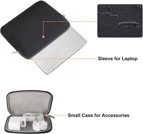 MOSISO Hard Shell Case & Neoprene Sleeve for MacBook Pro 13" (2023-2016) - Black