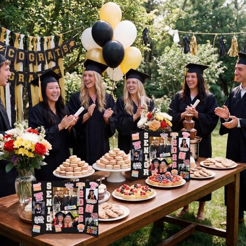 Graduation Display Boards Set 3 with Senior 2026 Stickers, 24x16 Inch Trifold Photo Frames