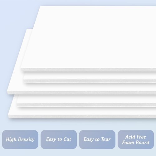 Golden State Art | 10 Pack White Foam Board - 16X20 Inch, Acid-Free, Perfect for Crafts & Presentations