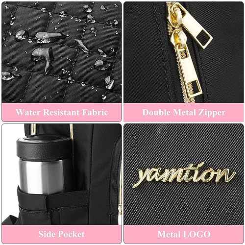 YAMTION Backpack Women Laptop,17.3 Inch Backpack with USB for Uni College Students Teacher Business Work,Black