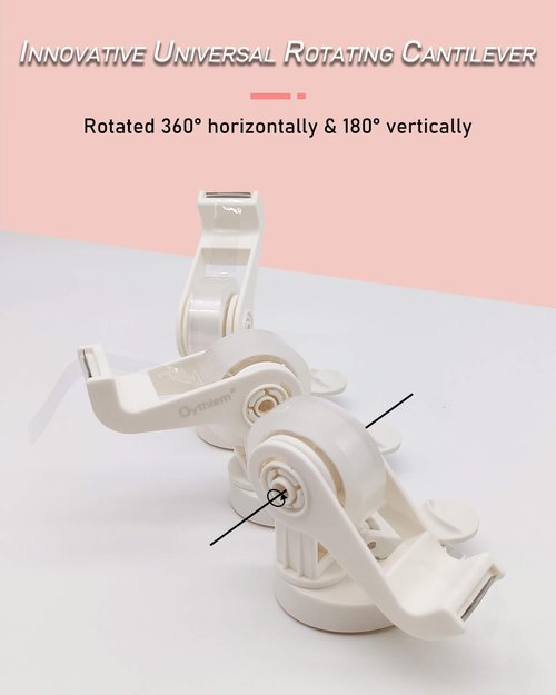 Oythiem Weighted Tape Dispenser｜Non-Slip Suction Base & 360° Rotating Arm, Heavy Duty Tape Dispenser Desk for Packing, Office, Home, Fits 1" Core