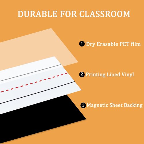 JINGZHAN Dry Erase Magnetic Strips, White Magnet Tape Roll-3 Inch x 60 Feet, Erasable, Labels, Stick On, Writable Magnetic Sheets for Refrigerator, Crafts and Whiteboard