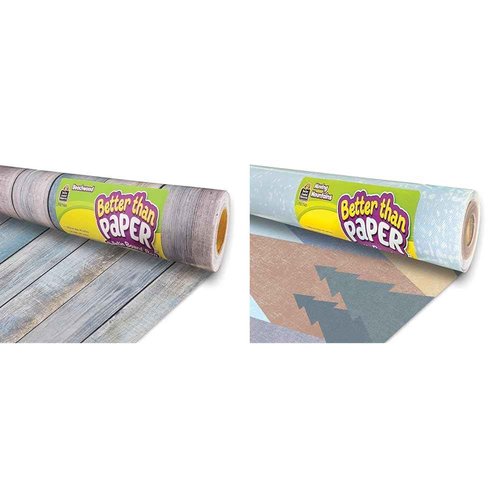 Beachwood Better Than Paper® Bulletin Board Roll, 4 feet x 12 feet and Teacher Created Resources Moving Mountains Bulletin Board Roll Bundle