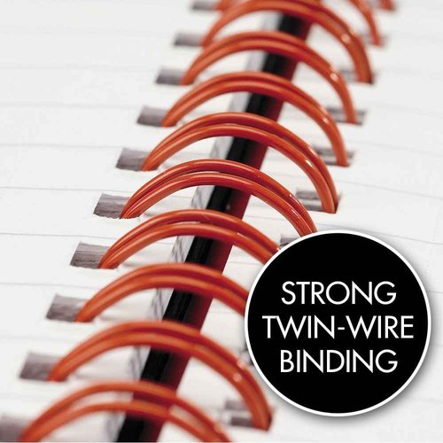 Black n' Red Notebook, Durable Hardcover, Premium Optik Paper, Scribzee App Compatible, Environmentally Friendly, Spiral Binding, 8-1/4" x 5-1/4", 70 Double-Sided Ruled Sheets, (Pack of 2)