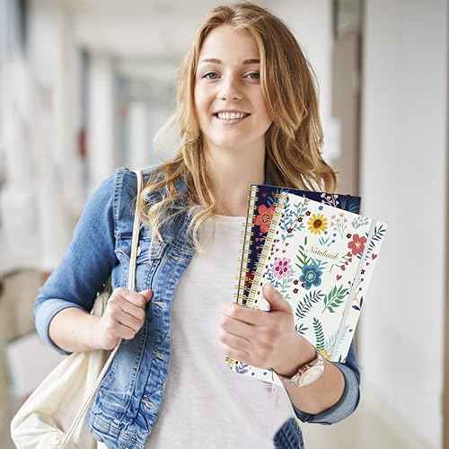 Coopay 8 Pack B5 Spiral Notebook Journal for Women, College Ruled Composition Notebooks Hardcover Spiral Journal, Cute Blooming Floral, Office School Business Supplies, 10.2" x 7.5", 160 Page