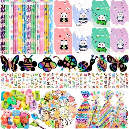 Stationery Party Packs, 28 Pack Birthday Goodie Bags for Classroom Return Gifts for Birthday Party Gift for Students from Teacher Class Gift Rewards