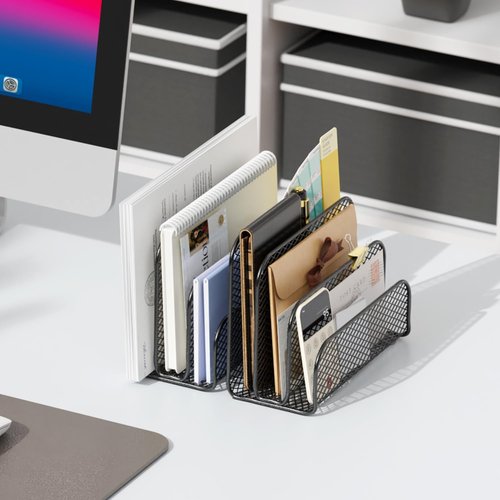 Gianotter 4-Tier Paper Organizer - Stylish Mail Organizer for Countertop Use | Black Finish