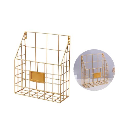 Hanging Wall File Rack 1Pack Office Hanging Magazine Rack Metal Mail Organizer Wire Basket Wall Mount Magazine Folder Wall Mounted File Organizer Holder for Office Home Work Organizing Display Files