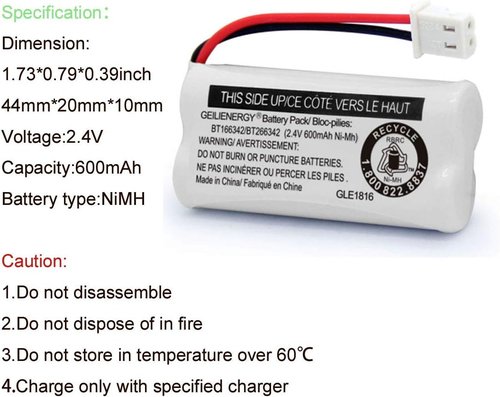GEILIENERGY Cordless Phone Battery - Compatible with VTech & AT&T Models | Pack of 2
