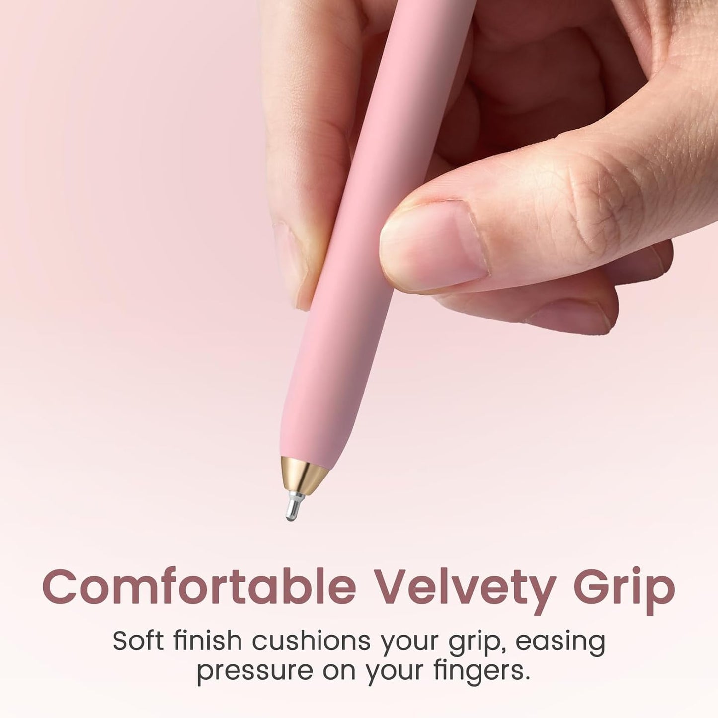 Sooez Ballpoint Pens - 8 Pack Medium Point Black Ink | Smooth Writing, Soft Grip, Cute Design for Office & School