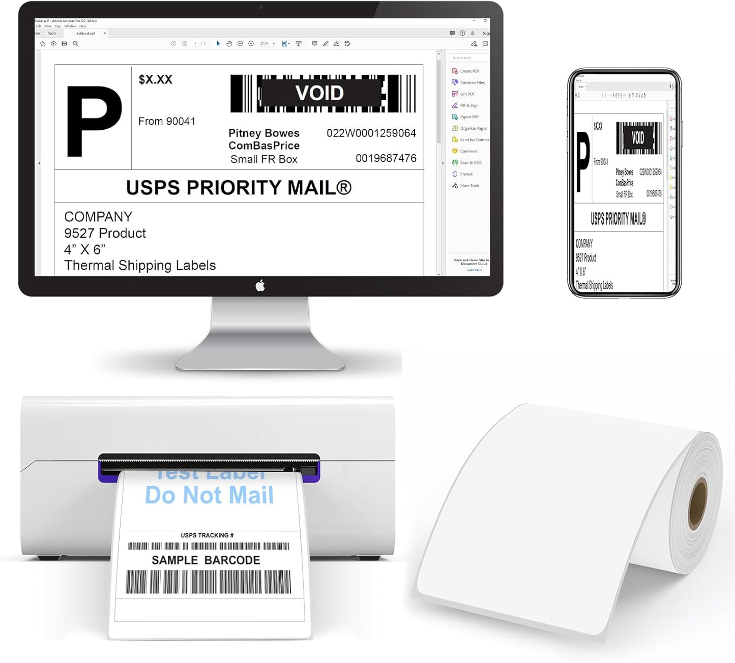 Zebra 4x6 Direct Thermal Shipping Labels - 250 Labels per Roll | 40 Rolls Total 10,000 Labels