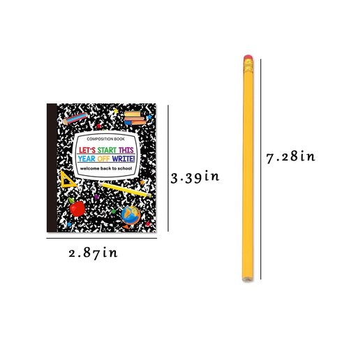 SEBMNOO Welcome Back to School Pencils #2 HB Bulk with Happy First Day of School Greeting Cards, Cute Gifts for Students, Party Favors Supplies, Gift for Girls Boys, 12pcs #2 Pencils