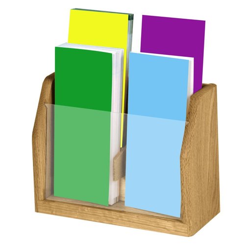 Wooden Mallet 4-Pocket Countertop Brochure Display, Light Oak