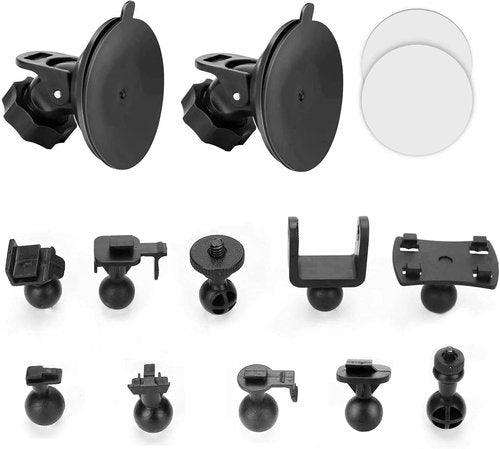 Crosstour Dash Cam Suction Cup Mount - 16 Adjustable Points & Double-Sided Adhesive Tapes