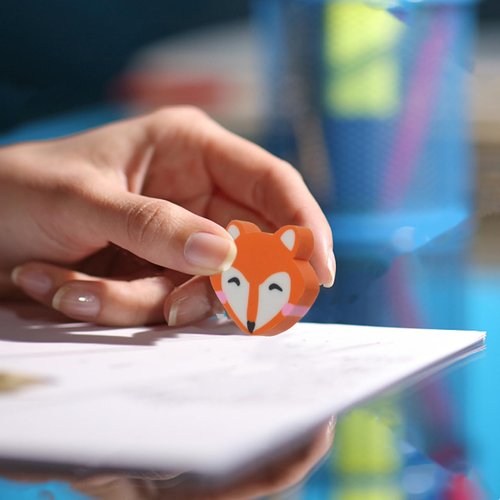 NUOBESTY 50Pcs Cute Fox Erasers for Kids Portable Pencil Erasers Fun TPR Material for School Supplies Classroom Prizes Birthday Gifts