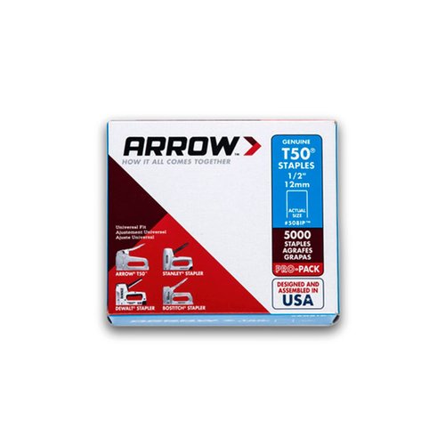 Arrow Fastener 508IP Genuine T50 1/2-Inch Staples, 20,000-Pack