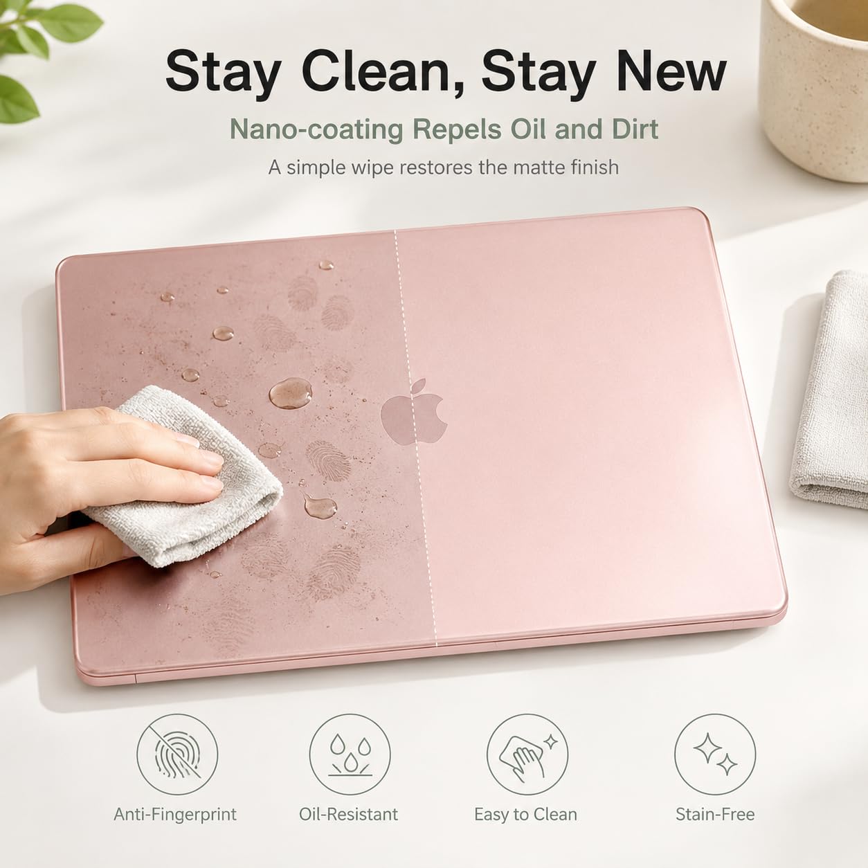 uconsmimo For 2026 MacBook Neo 13-inch A3404, Frosted Clear Hard Shell, Anti-Yellow Anti-Fingerprint Ultra Slim, Anti-Scratch Dustproof Impact Protection, Easy Install for Students Workers & Travelers