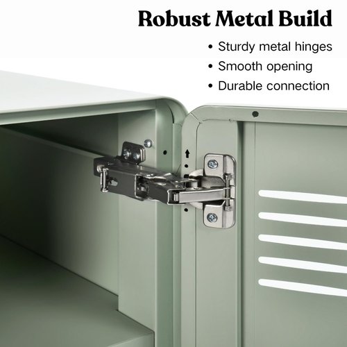 Homy Casa Metal Storage Locker Cabinet with Ventilated Doors, Freestanding Steel Organizer for Office Supplies, Files, or Personal Items, Ideal for Workspaces, Home Offices (Sage Grey, 2-Door)