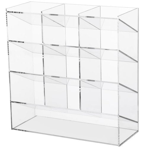 OMISTAR Acrylic Marker Organizer Pencil Holders for Desk Acrylic Vertical Marker Organizer, Acrylic Pen Holder, Clear Large Stationary Pencil Holder for Desk, Art Supply Storage Container