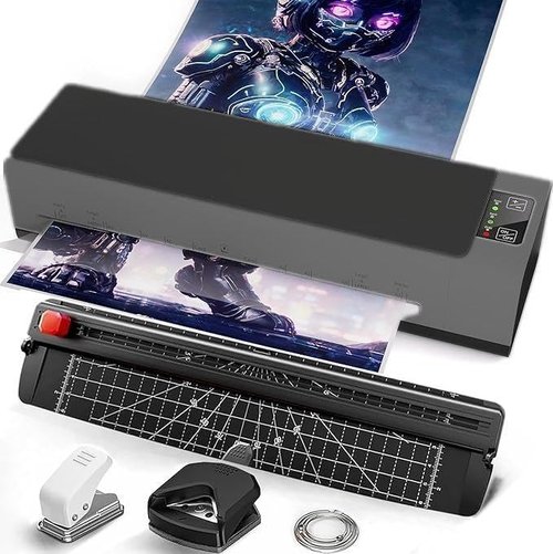 A3 Laminator Machine Thermal Laminator Hot & Cold with Fast Warm Technology for Home,Office or School Supplies,Laminating Machine with Laminating Sheets Titanium Medium Gray