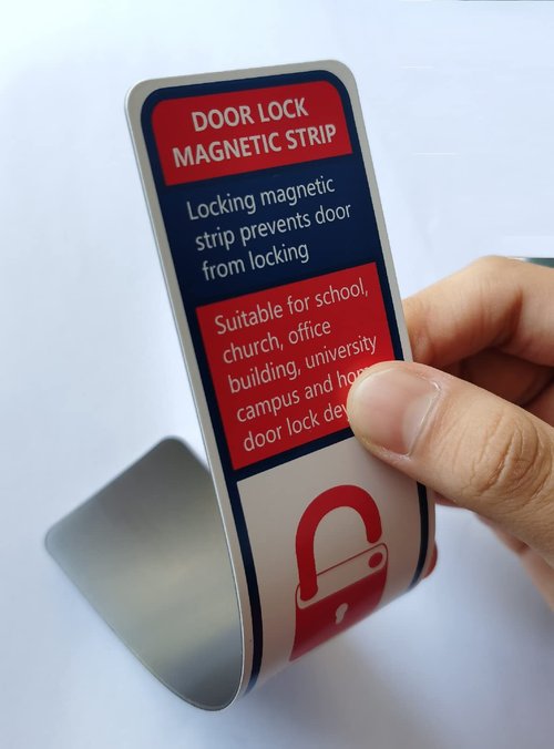 60 Pack Lockdown Magnetic Strips for School Office Public Business District Lockdowns Rapid Lockdown Magnet Strongest Lockdown Magnet 0.8mmThick (White, Printed Version)