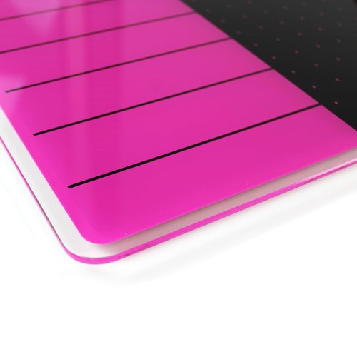 Floortex® Viztex® Glacier Violet & Black Plan & Grid Glass Dry Erase Board - 14" x 14"