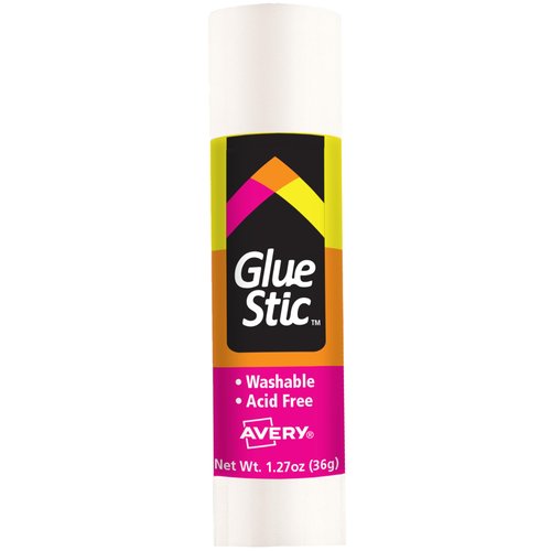 Avery Glue Stic - Washable, Non-Toxic Glue Sticks for Classroom, Crafting, and Office Use, 1.27 oz., Pack of 18, White (00192)