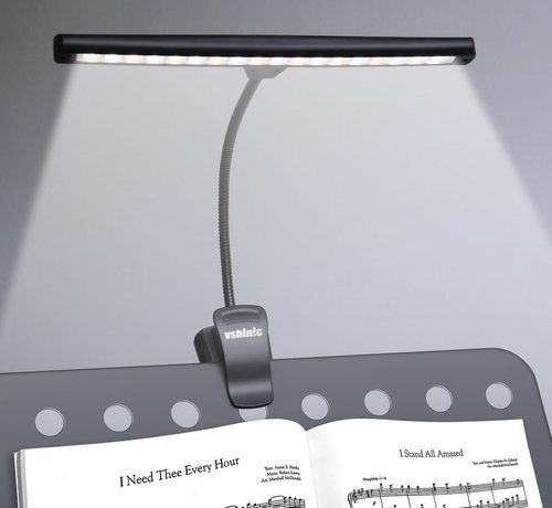 Vshinic Clip On Music Stand Light,18LED Rechargeable Piano Light, Orchestra Light 3 Colors & 2 Levels Brightness Settings,Perfect for Piano, Keyboard,Orchestra,DJ,Craft and Reading