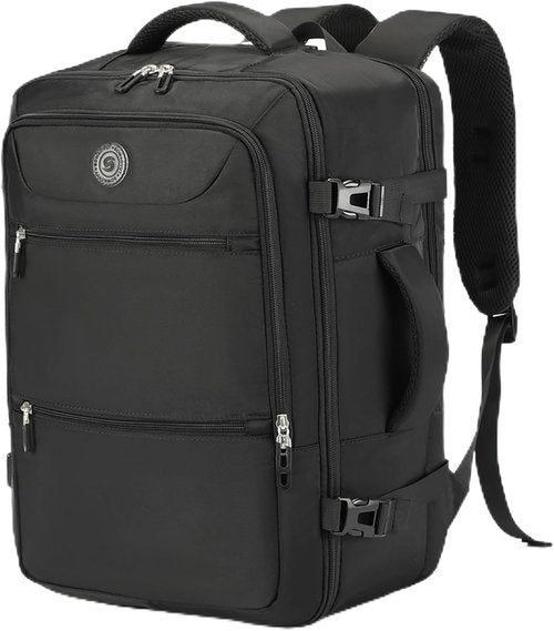 SHRRADOO Travel Backpack - Airline Approved Carry-On Luggage | 40L Fits 17" Laptop & 3-Piece Bag Set (Black)