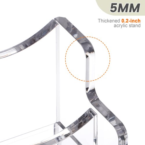 SANRUI Business Card Holder for Desk Clear Acrylic Business Card Holders, Business Card Display Stand 4 Tier 12 Slots