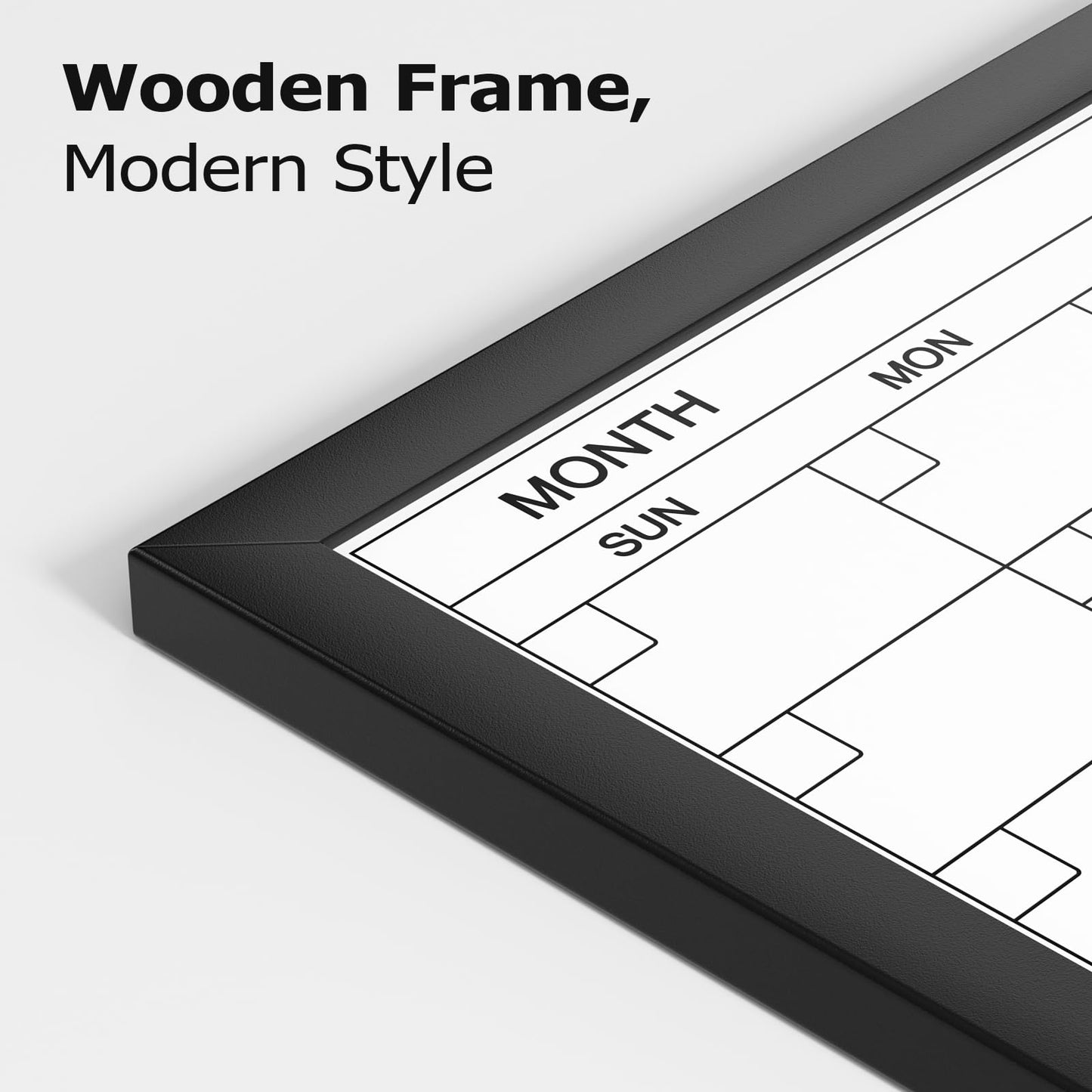 Monthly Calendar Whiteboard for Wall, 17 x 13 Inches Dry Erase Board Cork Board Combo with Wood Framed, Hanging Magnetic White Board with Markers Magnets Push Pins Eraser for Office Kitchen Home Memo