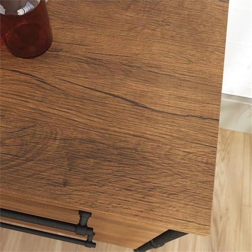 Sauder Iron City Lateral File, Checked Oak Finish