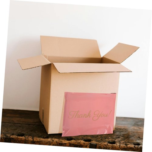 Generic 100pcs Thank You Mailing Bags Sturdy 12 Mil Shipping Bags Logistics Self-Sealing Express Packaging for Small Items and Deliveries