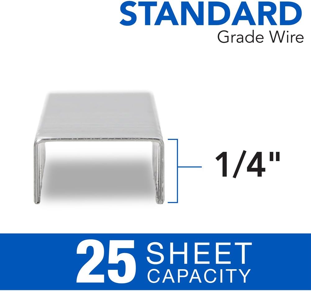 Swingline Standard Staples - 1/4" Length, 5000 Staples per Box, Perfect for Desktop Staplers | 10 Pack