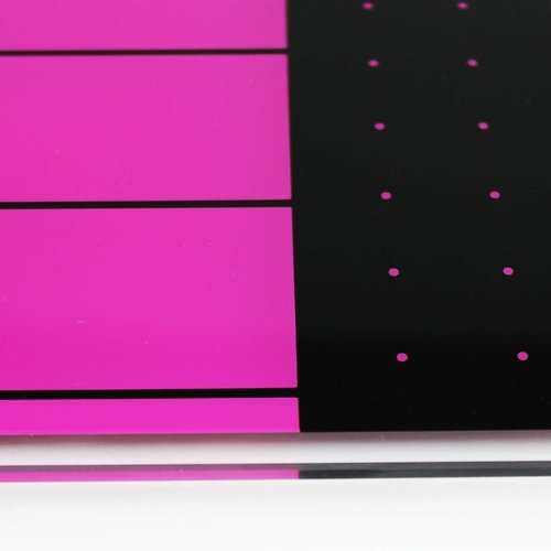 Floortex® Viztex® Glacier Violet & Black Plan & Grid Glass Dry Erase Board - 17" x 23"