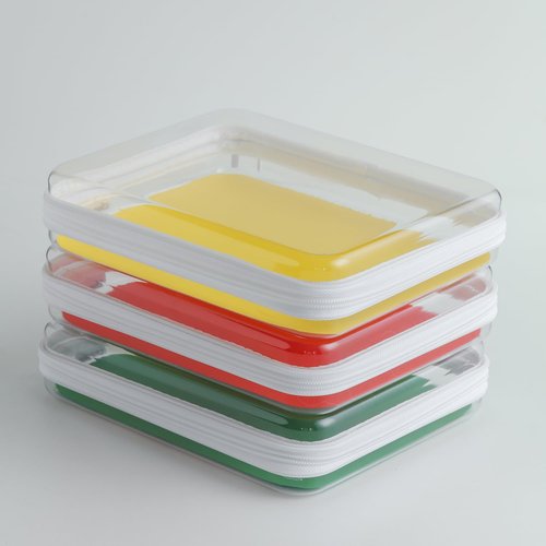 3PCS Zippered Hard Pouch Double, Diaper Bag Organizing Pouches, Waterproof Cosmetic Bag with Zipper,Kid's Toy Storage Organizer Bins,Hard Plastic Case,Clear Zipper Bags for Organizing,Pencil Case