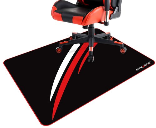 GTRACING Gaming Chair Mat for Hardwood Floor 47 x 39 inch Office Computer Gaming Desk Chair Mat for Hard Floor Red,Small Size