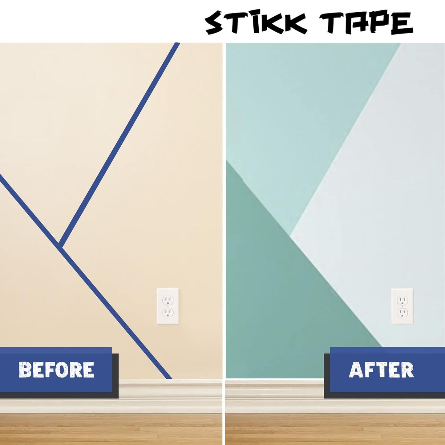 STIKK Painters Tape - 1/4 Inch Blue Masking Tape | 3-Pack for Clean Edges & Residue-Free Painting