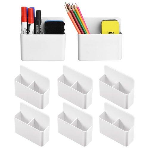 Mabrasse 8p Magnetic Dry Erase Marker Holder,Pen and Eraser Holder for Whiteboard, Magnet Pencil Cup Utility Storage Organizer for Office, Refrigerator, Locker and Metal Cabinets (8 Pack)