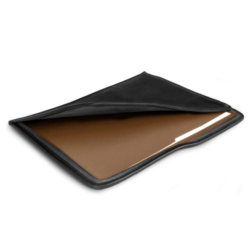 Hide & Drink, Rustic Manila Folder Handmade from Full Grain Leather, Document Holder/Office & Work Essentials, Professional Case :: Charcoal Black