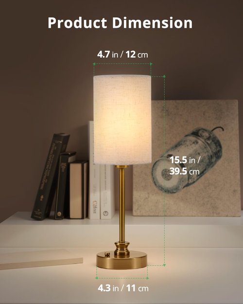 Bojim 2 Pack Rechargeable Cordless Table Lamp, Gold Bedside Lamps with USB Port, 4000mAh Battery Operated Lights, Touch for 3-Level Dimmable for Nightstand Kitchen Bathroom Bookshelf Bedroom