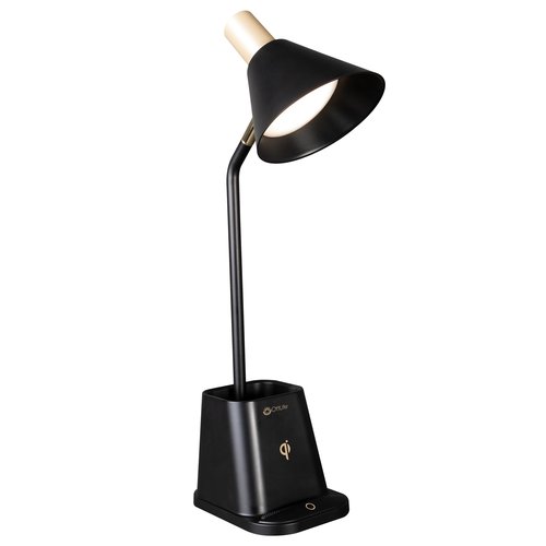 Ottlite Merge LED Desk Lamp with Wireless Charging - ClearSun LED Technology, 3 Brightness Settings & Color Temperature Modes with Touch Activated Controls - Includes Storage Area for Desk Supplies