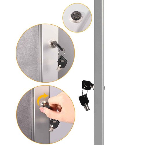 corpuwn Locking Enclosed Bulletin Board Aluminum Memo Board Wall Mount Noticeboard with Rubber Seal Tamperproof Single Door Display Case for Indoor Or Outdoor Use, 26.8×20 in