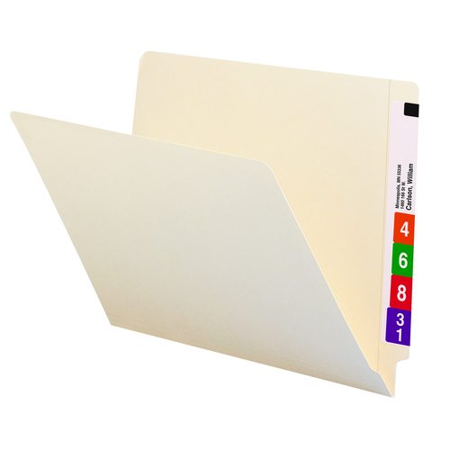 Smead 100% Recycled End Tab File Folder, Shelf-Master® Reinforced Straight-Cut Tab, Letter Size, Manila, 100 per Box (24160)