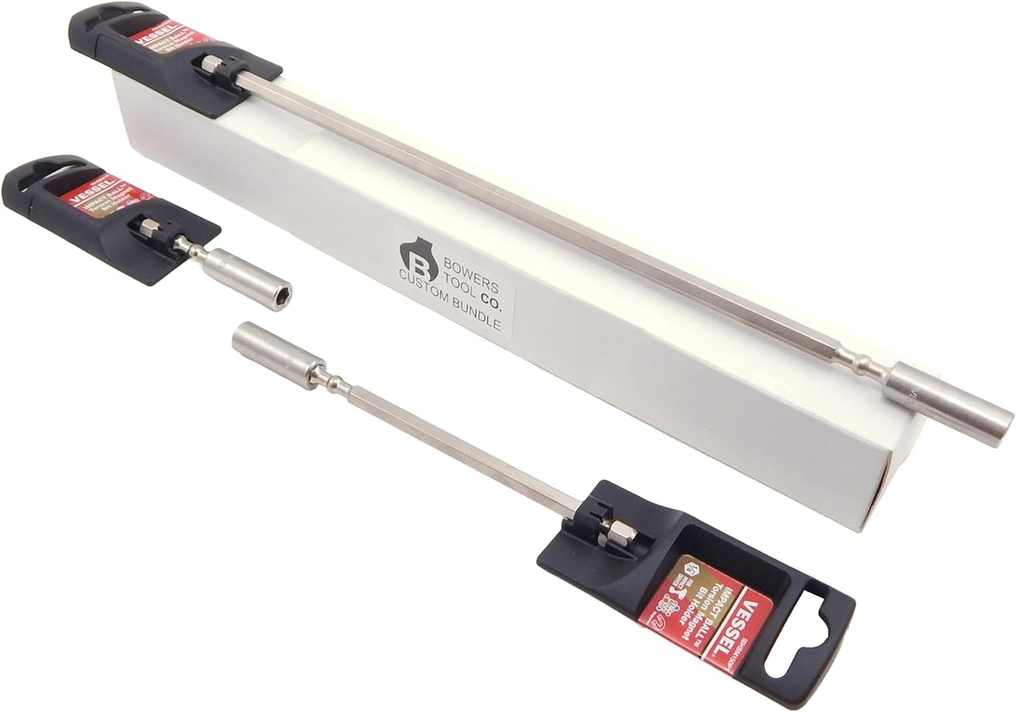 Vessel Magnetic Bit Holder Extension Set - 1/4" for Impact Drivers | 12", 6", 2.5" Lengths - Made in Japan